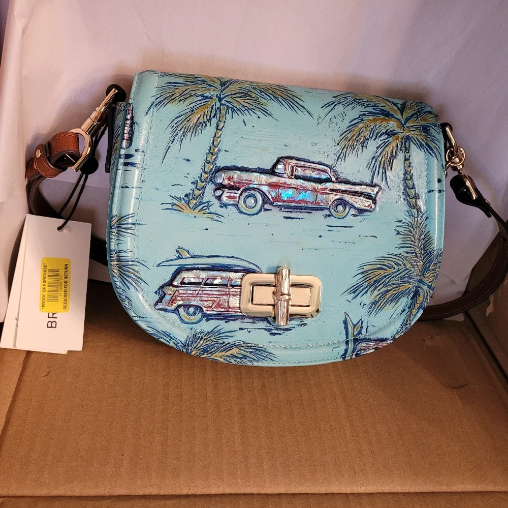 Brahmin BRIAR   Copa Cabana Blue Crossbody Bag with Gold Turn-Lock Nwt - Picture 11 of 11